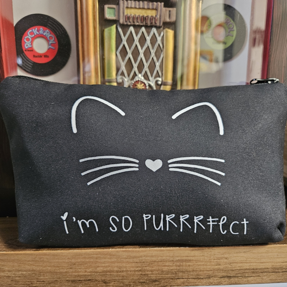 Black Cat-Themed Pouch NWT
